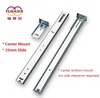 Strong Drawing Rear Mounting Brackets Ball Bearing Drawer Sliders 2 Fold Telescopic Rails For Kitchen Cabinet