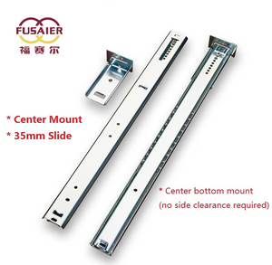  ODM Strong Pull Adjustable and Convenient Furniture Hardware 35mm Two-Folds Furniture Accessories Ball Bearing telescopic rails for kitchen cupboard