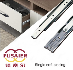 Factory Low Price Kitchen Cabinet Hardware 100lbs Drawer Telescopic Slide Rails With Buffer Damper Full Extension Ball Bearing Hydraulic Soft Closing Drawer Sliders For Cabinet Box 