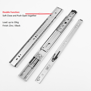 Factory OEM Heavy Duty Drawer Slide 45mm Full Extension Soft Close Ball Bearing slide soft close and push open with double function telescopic rails