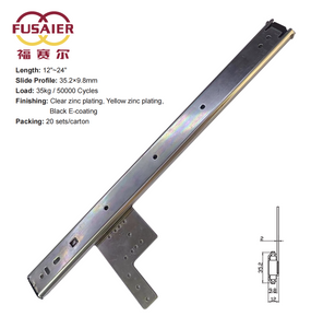 35mm Sliding Pocket Door Hardware TV Cabinet Telescopic Channel Hidden Flipper Door Ball Bearing Drawer Sliders With Connectors Fittings 