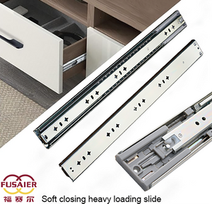 Cabinet Hardware Ball Bearing Telescopic Rails With Buffering Damper 51mm 155LB Heavy Duty Soft Closing Drawer Sliders Rails For Kitchen Cabinet Boxes