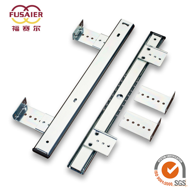 Office Cabinet Accessories Adjustable Height 35mm Computer Keyboard Telescopic Rails Ball Bearing Drawer Sliders with 45mm Width & Brackets