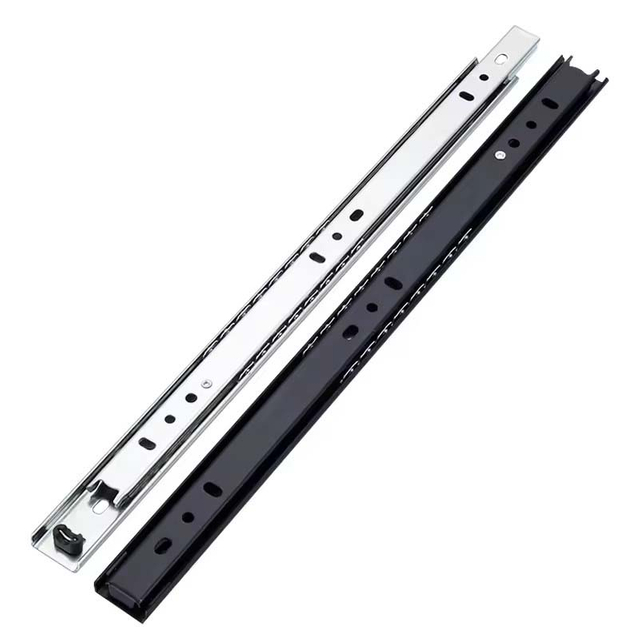 Foshan Fusaier Customization OEM 27mm Two-Folds Ball Beraing Furniture Hardware Drawer Slider Furniture Accessories Telescopic Channel 