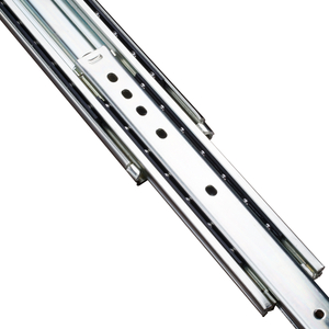  FOSHAN Factory Cheap and Adjustable 53mm Width Full-Extension Soft Closing Building Hardware Telescopic Channels 3-folds Buffer High Loading Capacity 100kgs Drawer Slides