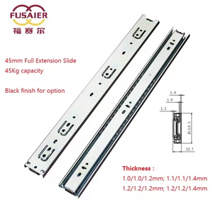 Foshan Factory Bulk Price Drawer System Accessories Hardware 100lbs Ball Bearing Drawer Sliders 3 Fold Telescopic Channel