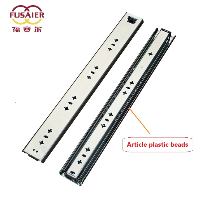 53mm Metal Heavy Duty Furniture Telescopic Ball Bearing Drawer Slide