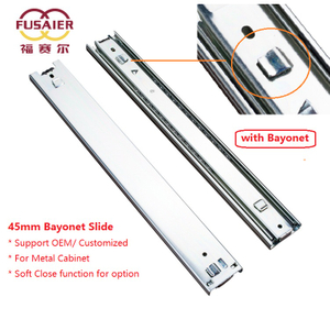 Customizable 45mm Ball Bearing Drawer Slide Bayonets Telescopic Rail for Furniture