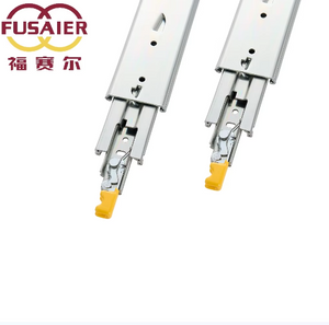 Factory Cheap and Adjustable76mm Width Full-Extension Soft Closing Building Hardware Telescopic Channels 3-folds Buffer High Loading Capacity 225kgs Drawer Slides