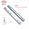 Factory 2-fold 27mm Width Hot Sale Cheap Price Furniture Kitchen Cabinet Ball Bearing double deck Galvanized Drawer Slide Runners Channel