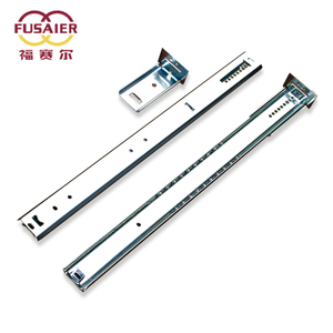 Light Duty 35mm Ball Bearing Slides Strong Pull 2-Fold Single Extension Telescopic Rails with Rear Mount Bracket